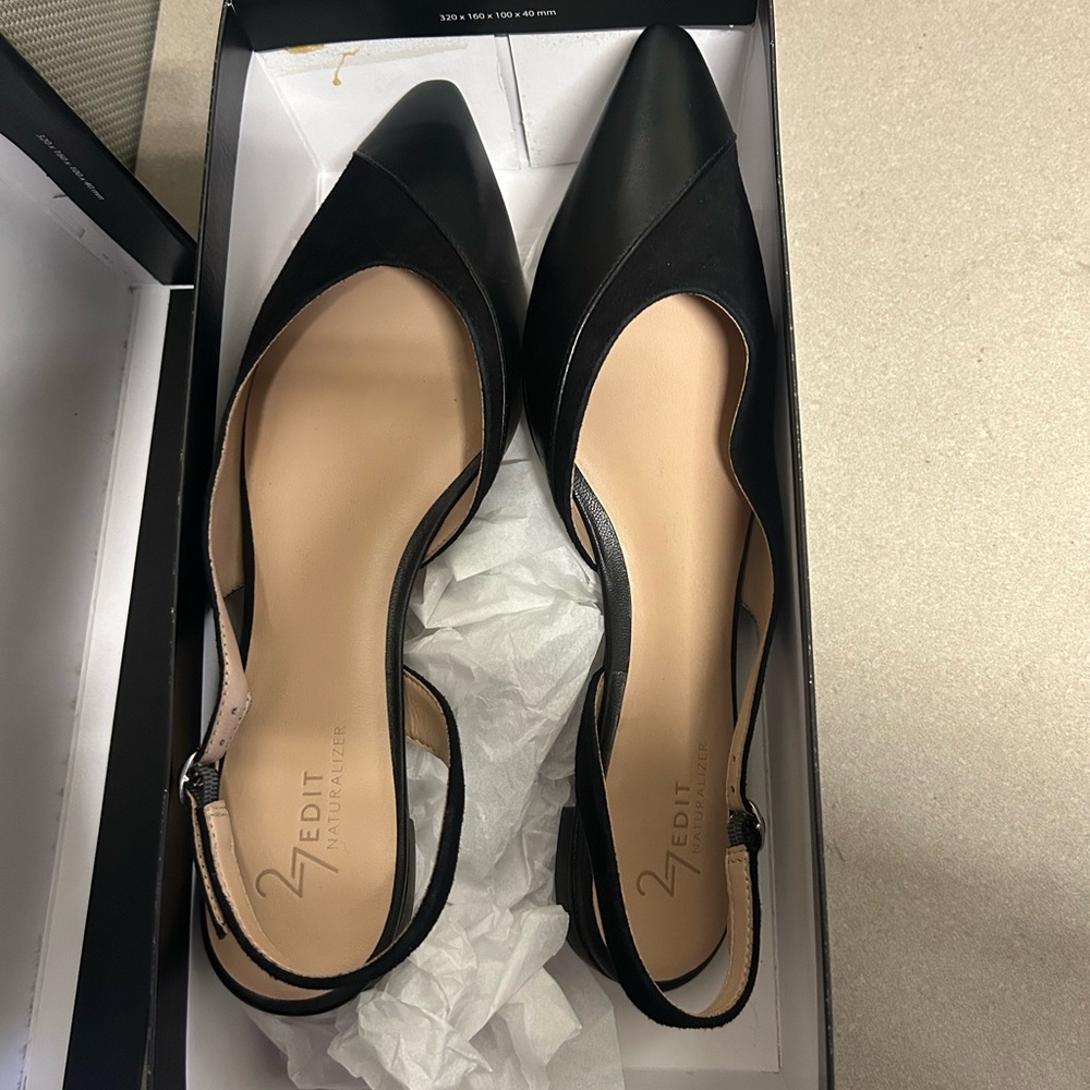Nordstrom Black Sophisticated Slingback Heels